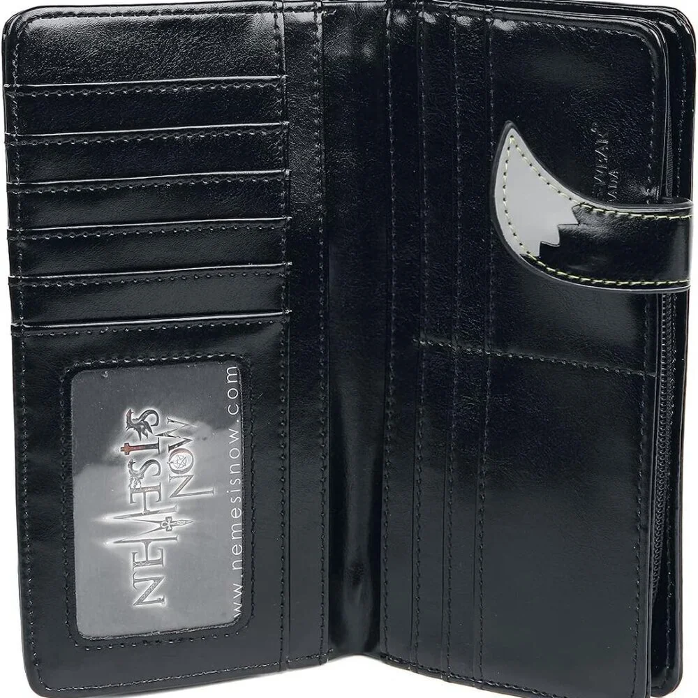 Women's Casual Black PU Purse 18.5cm Animal Print Card Coin Slots